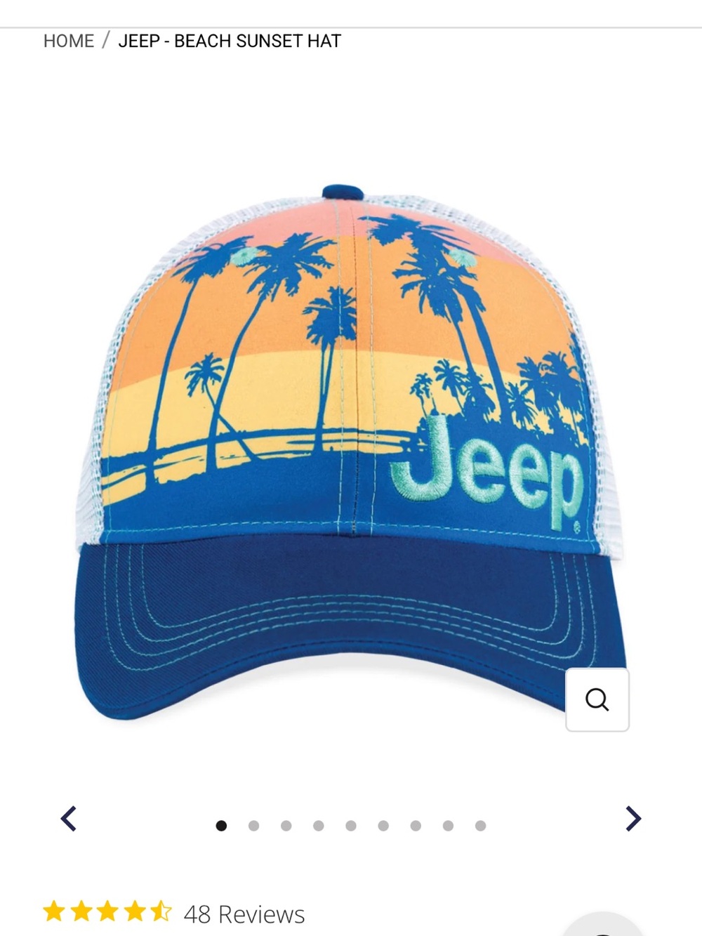 Jeep Women's Blue Sunset Palm Trucker Hat